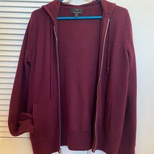 J. Crew 100% Cashmere Zip-up Hoody Size M